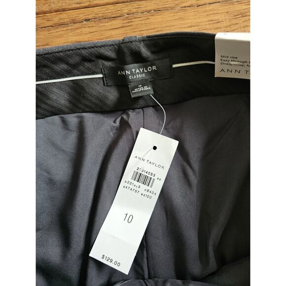 Ann Taylor Wool Blend Mid Rise Straight Leg Dress Pants Women's Size 10 NWT Gray - Picture 4 of 9